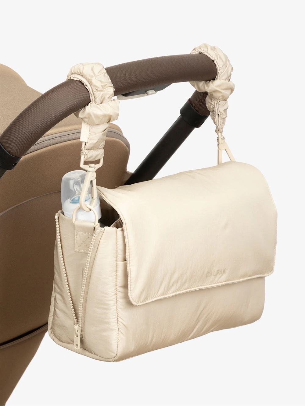 Calpak Convertible Stroller Caddy Crossbody in Oatmeal - Picture 5 of 10